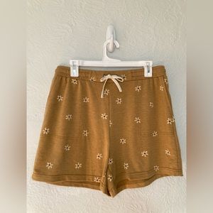 Jane & Delancey Mustard-Yellow Embroidered Shorts